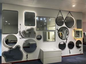 Tùy chỉnh nhà máy thông minh <span class=keywords><strong>Led</strong></span> Gương Kim Cương tắm trang trí nội thất tường kính trang trí với chống sương mù nút cảm ứng irregulat hình dạng - Product Image 6