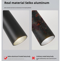 Luminaire suspendu en aluminium pour cuisine moderne, îlot de salle à manger, lustre, long tube cylindrique