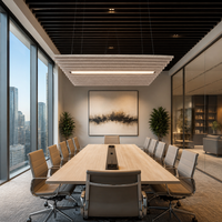 Lustre acoustique LED en feutre PET, lampe linéaire LED absorbant le son pour bureau, salle de réunion, restaurant, couleur et taille personnalisées