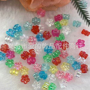 Perles de fleurs en acrylique 6 mm transparentes pour la fabrication de bijoux, emballage en vrac, origine Yiwu, été 2024 - Product Image 2