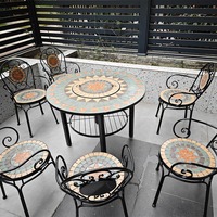 Combinaison de chaise de table d'extérieur en fer pour jardin et cour pour barbecue et pots de fleurs et jardinières