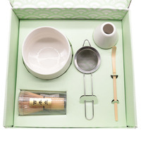 Ensemble de fouets à matcha en céramique personnalisable Estick avec bol Chawan, outils en bambou, ensemble écologique pour le café et le thé