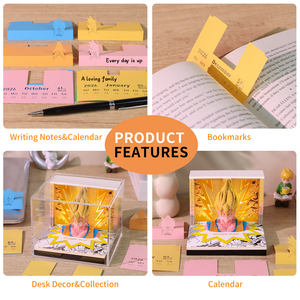 Bloc-notes 3D calendrier <span class=keywords><strong>Dragon</strong></span> Balls Goku bloc-notes Anime Figure Saiyan papier découpé signet papeterie garçon anniversaire cadeau de noël - Product Image 5