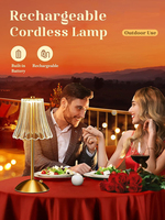 Lampe de Table Rétro en Métal LED de Haute Qualité, Rechargeable USB, Sans Fil, Veilleuse pour Chambre, Restaurant, Résine, Ambiance Chaleureuse, à Batterie