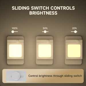 EU/US/UK <b>Plug</b>-in Mini ABS Bedroom Dusk to Dawn Sensor 2700K 3-Stepless Dimming Wall Night <b>Light</b> - Product Image 4