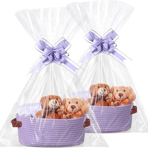 Tay dệt bông sợi dây thừng với xử lý kéo hoa Quà tặng Túi Chìa Khóa Đồ chơi tạp phẩm snack hình bầu dục lưu trữ giỏ khung - Product Image 1