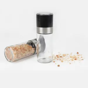 New Manual Dry Spice Grinder Kitchen Pepper Mill Factory Ceramic Manual Glass Jar Salt Pepper Grinder