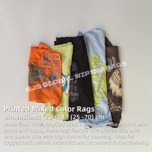 Trapos de Algodón Tejido Absorbentes de Aceite de Colores Variados, Trapos de Limpieza Reciclados de Colores Variados para Limpieza - Product Image 2