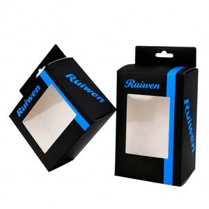 Boîte en papier personnalisée avec fenêtre transparente et feuille de plastique, pour emballage suspendu - Product Image 3