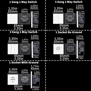 WESA Prise Murale 16A 1 Prise EU, Multiprise Murale Design Moderne de Luxe - Product Image 6