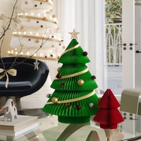 Décoration de Noël en papier nid d'abeille style moderne pour table de fête, cheminée et manteau de cheminée