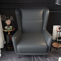 Fauteuil d'hôtel de luxe en cuir à dossier haut et accoudoirs, style professionnel, non pliable, pour hall, chambre, salon, bureau, appartement