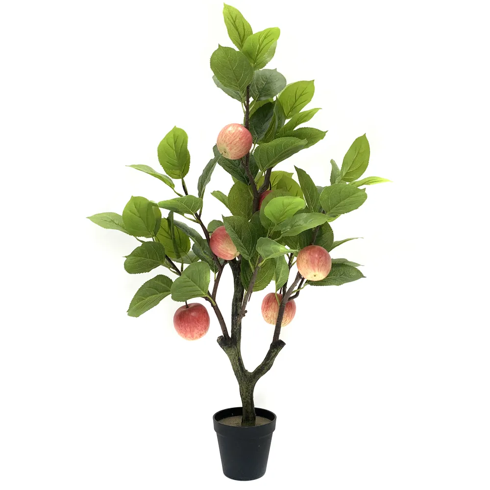 Wholesale Indoor Decoration Landscape Artificial Flowers Plastic Fruit Plant Artificial Apple Tree