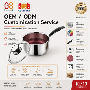 <span class=keywords><strong>Casserole</strong></span> en acier inoxydable triple couche avec revêtement céramique alvéolé sans PFAS, couvercle en verre, fait main sur mesure - Product Image 5