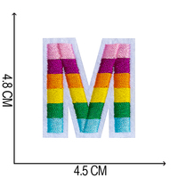 1 pièce 4.8cm haut A-Z 6 couleurs arc-en-ciel lettres ariales brodées coudre sur badge fer sur patchs pour vêtements sac pantalon textes