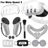 7-1 VR Accessoires PC Hard Shell Silicone Cover Set pour Meta Quest 3 PC Headset Case Soft Silicone Face Mask Controller Covers 3