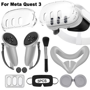 7-1 <span class=keywords><strong>VR</strong></span> Accessoires <span class=keywords><strong>PC</strong></span> Hard Shell Silicone Cover Set pour Meta Quest 3 <span class=keywords><strong>PC</strong></span> Headset Case Soft Silicone Face Mask Controller Covers 3 - Product Image 6