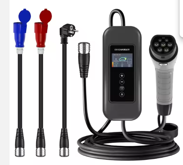 8-16A Current Adjustable 3.5kW 7kW 11kw AC Home Portable EV Charger Type 2 Electric Car Charger