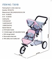 Jouets bébé poignée réglable double siège poupée jumeaux poussette