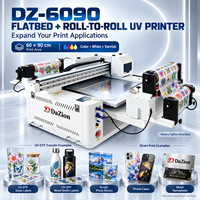 Model Baru 2026 60CM*90CM Warna Putih Pernis untuk Label UV DTF Kustom dan Tag Akrilik DZ-6090 Printer UV Flatbed Roll to Roll
