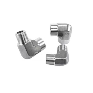 Raccord coudé en acier inoxydable forgé et poli, filetage femelle NPT BSPT <span class=keywords><strong>BSPP</strong></span> 12 mm, basse pression, 90 degrés - Product Image 5