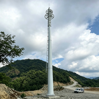 Tour monopôle télécom personnalisée en acier galvanisé Q235B résistant au vent, 30M-50M, durée de vie de 30 ans, certifiée ISO9001