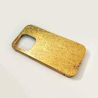 Étui de protection 2-en-1 de haute qualité, acceptant le logo personnalisé, en or, luxe, gravure profonde, poli, pour iPhone