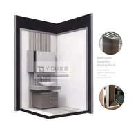 Nouveau design lavabo salle de bain support carrelage échantillon présentoir marbre douche étagère robinet présentoir salle d'exposition présentoir