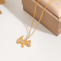 Collier simple et léger avec pendentif chien entièrement pavé scintillant pour femme, bijoux de mode de haute qualité, vente en gros TGXL14782