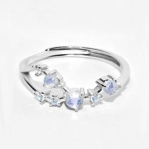 Europeo y americano <span class=keywords><strong>Instagram</strong></span> Influencer Moonstone Explosive S925 Silver Taurus Ring Anillo <span class=keywords><strong>de</strong></span> moda para <span class=keywords><strong>mujeres</strong></span> - Product Image 4