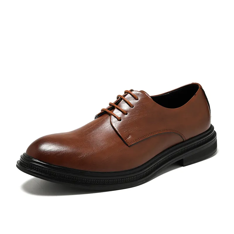 2023 Leather men's shoes In The UK Korean version of the tide inside the young men business dress casual leather shoes