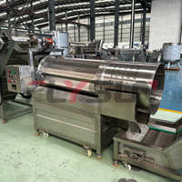 Complete productielijn voor voorbewerking, snelvriezen en frituren van voedsel met een frituurmachine met 304 roestvrijstalen gaasband.