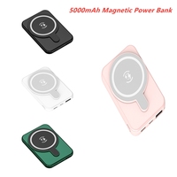 Powerbank Nirkabel Pintar 5000Mah Ramping Pengisi Daya Baterai Bank Daya Mini Ponsel Casing 5000Mah Bank Daya Nirkabel Magnetis