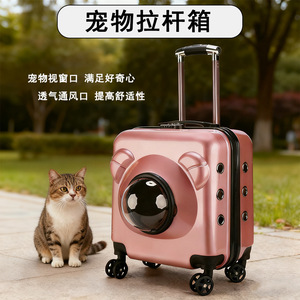 Pet <b>Rolling</b> Case Square 45cm High <b>PVC</b> Cartoon Design For Dogs Cats Travel - Product Image 4