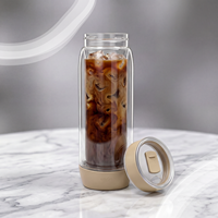 Gobelet en verre borosilicate de haute qualité, à double paroi, isolé, portable, anti-fuite, pour boissons froides, pour usage quotidien