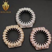 Boîtier de montre en laiton avec moissanite couleur D VVS Iced Out pour GA2100, style Hip Hop Rapper, vente en gros pour hommes et femmes
