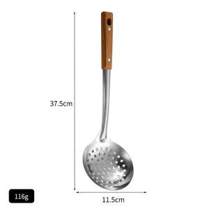 Utensilios de Cocina de Acero Inoxidable con Mango de Madera Aislante, Juego de Cucharas y Cucharones para el Hogar y la Cocina - Product Image 5