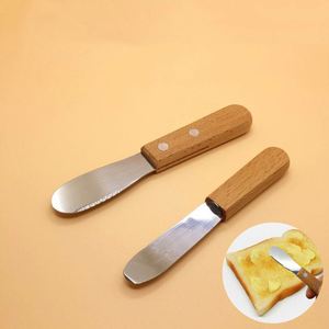 Cuchillos para Queso y Crema con Mango de Madera Natural, Mini Espátulas de Acero Inoxidable para Untar y Rebanar Queso y Mantequilla - Product Image 4