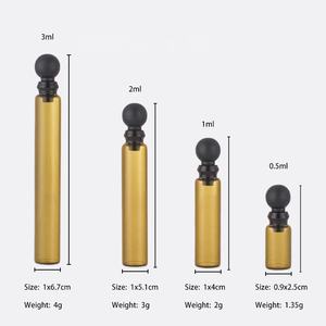 Cao Cấp 1Ml 2Ml 3Ml Thủy Tinh Nước Hoa Mẫu Chai Với Nắp Vàng Và Hộp Cho Hương Thơm Sang Trọng Các Loại Dầu - Product Image 2