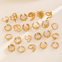 Bagues ajustables en acier inoxydable plaqué or 18 carats pour femmes, bijoux fins, accessoires élégants, luxe simple, collection Cluster Engagement