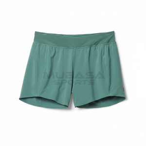 Short de base d'entraînement de gymnastique pour femmes à séchage rapide de haute qualité Logo imprimé personnalisé sportif taille élastique tricoté laine grande taille motif - Product Image 1