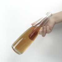 Bouteille en verre de haute qualité à fond épais et transparent, 500 ml, 700 ml, à col long, pour vin, boissons, sodas, avec bouchon et brosse