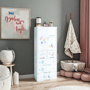 Laci penyimpanan anak, lemari plastik PP 5 lapisan kartun kelinci untuk anak-anak ruang tamu rumah - Product Image 3