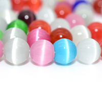 Pierres œil de chat multicolores naturelles, perles amples, 6/8/10mm, sécurité contre le commerce de gros, haute qualité
