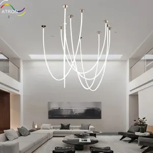 Lampu Hias Rumah Led 360 Derajat Bulat Lampu Gantung Restoran Lampu Gantung Silikon Linear Modern Neonflex