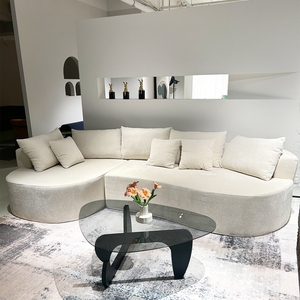 قماش مستلق قابل للانضغاط على شكل حرف <span class=keywords><strong>L</strong></span> فاخر مع إسفنجة قابلة للتحويل للشقة وغرفة المعيشة للاستخدام الداخلي - Product Image 3