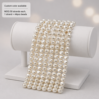 Perlas de Vidrio Barrocas al por Mayor, Perlas de Imitación con Orificio Vertical Completo en Forma de Patata Plana para la Fabricación de Joyas