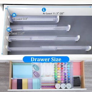 Clear Expandable <b>Drawer</b> Divider PP <b>Plastic</b> Adjustable <b>Drawer</b> Organizer Transparent Storage Tray for Clothes Jewelry Tools - Product Image 5