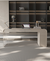 Bureau de travail moderne de style nordique, crème, écologique, sain, avec tiroirs de rangement, en bois, pour la maison, la villa ou la chambre à coucher