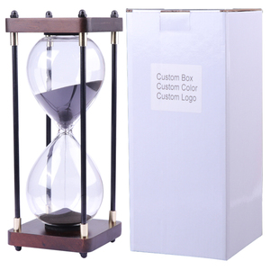 Reloj de Arena de Metal con Base de Madera y Logotipo Personalizado OEM para Regalo Promocional y Decoración de Escritorio - Product Image 6